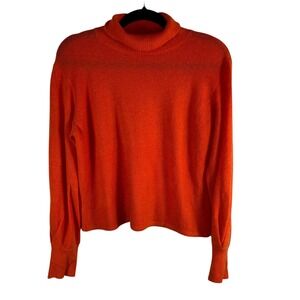 Line and Dot Womens Orange Turtleneck Knit Pullover Sweater LT2586L Size S
